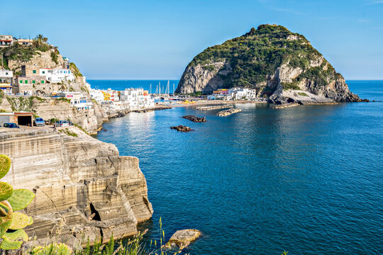 Landscape with Sant Angelo village, coast of Ischia, italy