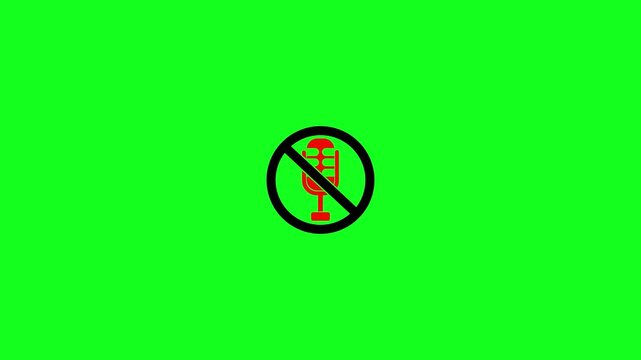 No mobile phone allowed sign on green screen background with prohibition symbol for communication restriction or no smartphone policy