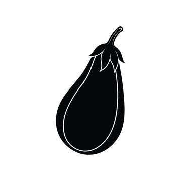 scarlet eggplant fruit silhouette art