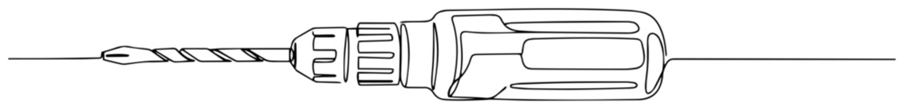 manual hand drill line icon vector illustration