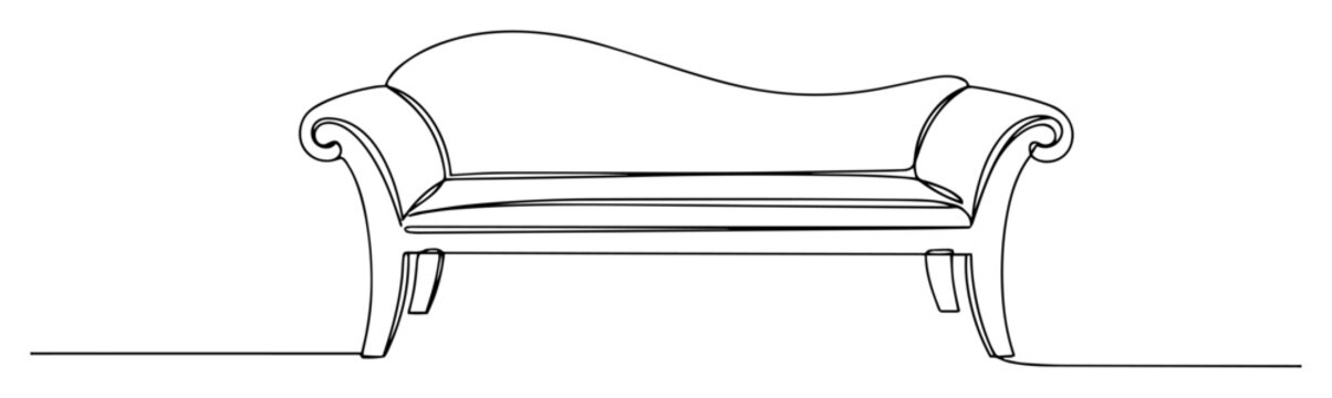 vintage chaise longue monoline drawing
