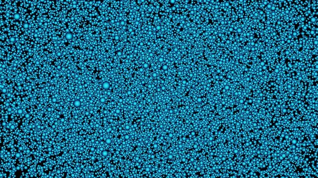 Thousands of Particles Bunched Together Interacting. Quantum Atomic Interactions. Visualisation of Tiny Microscopic World. Particle Animation.