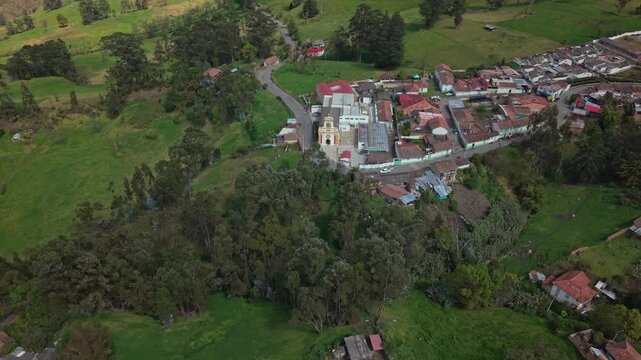Scenic El Cocuy village with church, rich in nature and authenticity