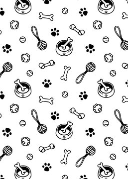 Dog toys pattern illustration