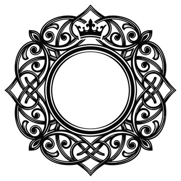 Vintage frame ornamental elegant classic old fashioned illustration.  Engraving hand drawn ornamental frame