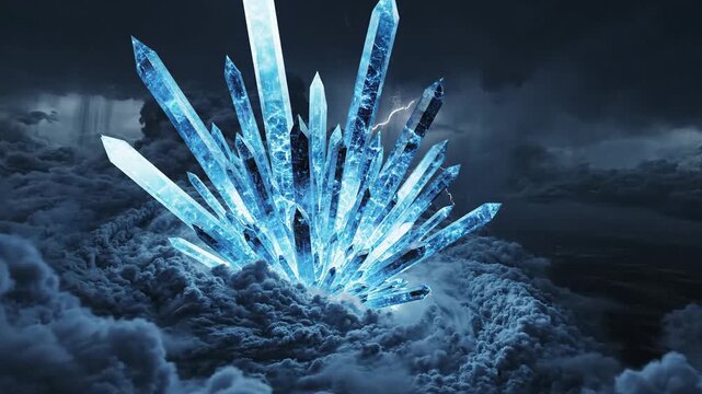 Crystal Formation Amidst Powerful Lightning Storm