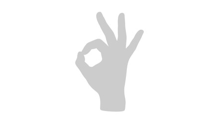 Obraz premium Okay Hand Gesture, Perfect Sign, Approval, Agreement, Success, Positive Confirmation, Minimalist Icon
