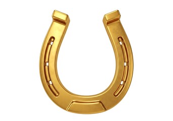 Obraz premium A gold horseshoe on a white background