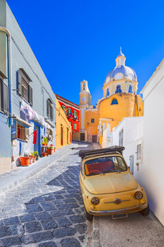 Procida, Italy. Colored charming town in Campania Islands.