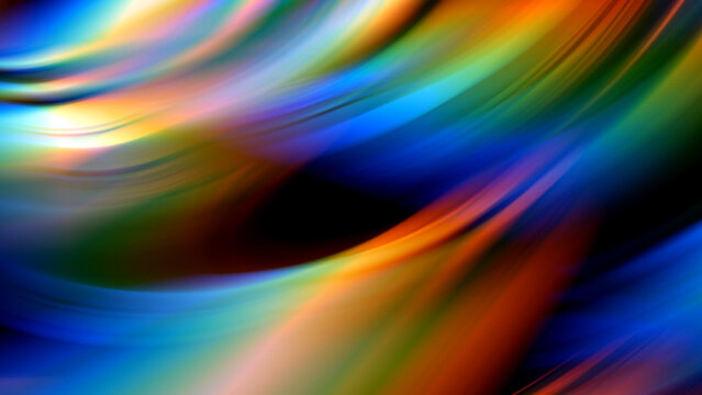 Abstract vivid spectrum curved lines. The curved gradients blend seamlessly, forming a modern prismatic wave full of energy and depth. 