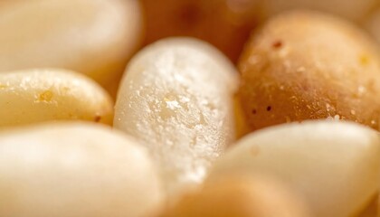 Fototapeta premium Macro Close-up of Silkworm Cocoons Showing Texture and Detail.