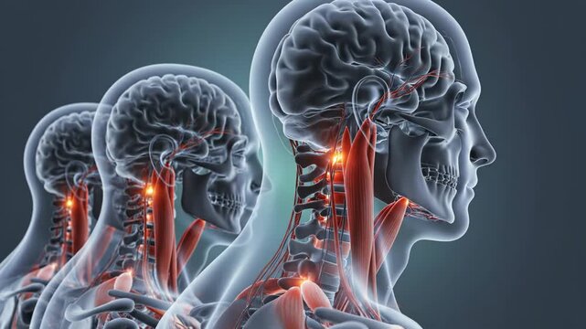 Anatomical visualization of human neck and brain structures