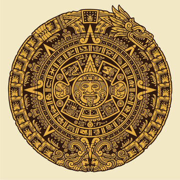 Aztec Calendar Stone Symbol.