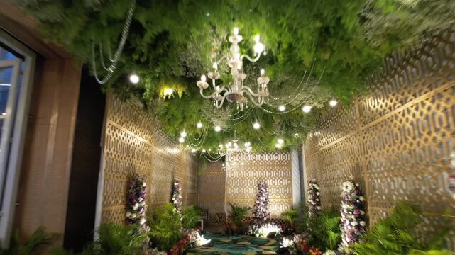 Aerial Shot of Luxury Indian Wedding Venue Decoration
