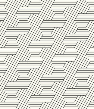Vector seamless pattern. Modern geometric print. Repeating tile design with a linear grid. Striped linear surface design. Abstract decorative background for textile, wallpaper, packaging.