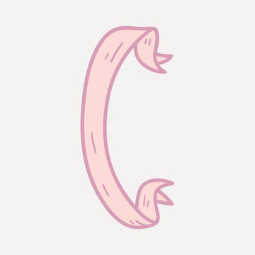 Elegant pink ribbon illustration vector