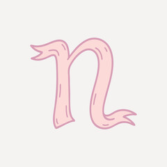 Obraz premium Whimsical pink letter illustration vector