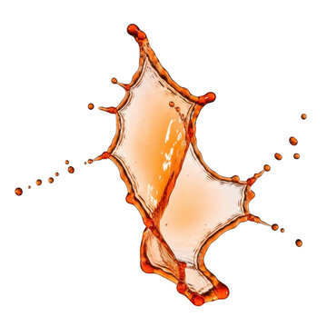 Abstract orange splatter painting with vibrant and dynamic brush strokes