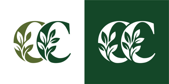 Minimalist and modern Creative Commons CC logo featuring stylized green leaves, ideal for digital rights, licensing, education, and branding projects. Clean design with high contrast for web, print, a