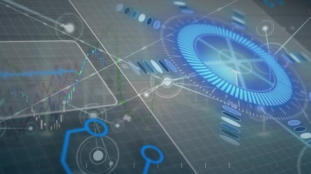 Animation of network of connections over clouds