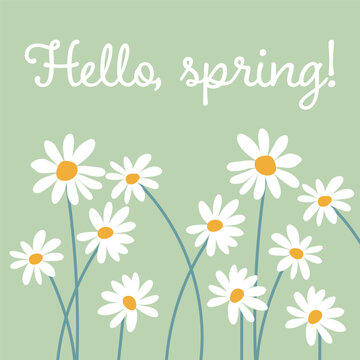 Simple colour spring poster with flowers. Good for 
greetings,  postcards, posters, covers, promotions, banners and flyers