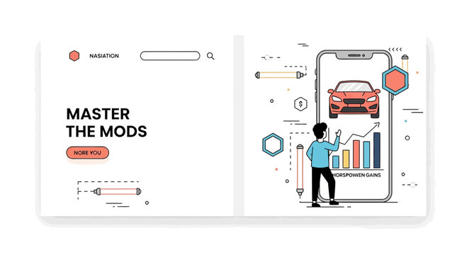 Car app mod web UI view auto part fast race data list info user gear