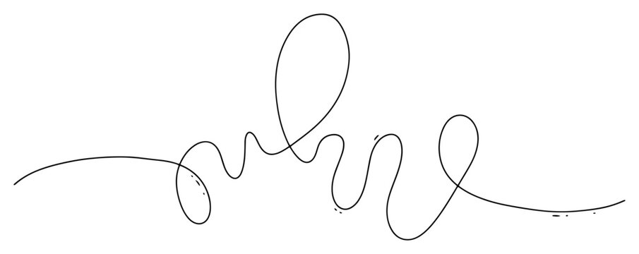 Continuous loopy line scribble in minimalist hand drawn style