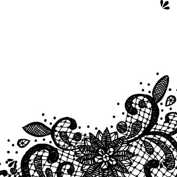 Lace border onrnamental black and white overlay