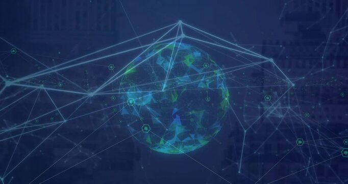 Animation of networks of connections over globe