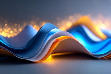 Cool Blue Layers of Paper Mimicking a Cave Landscape with Stunning Depth and Texture