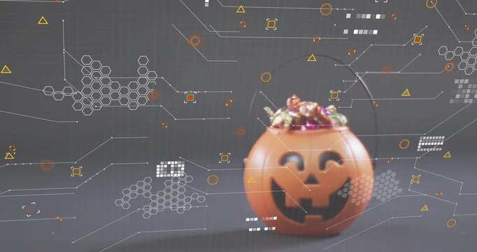 Autofocus starting hex clusters shifting around carved pumpkin bowl candies sharpening for scanning