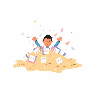 Overwhelming Work Stress Quicksand Concept