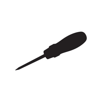 Awl silhouette vector illustration on white background