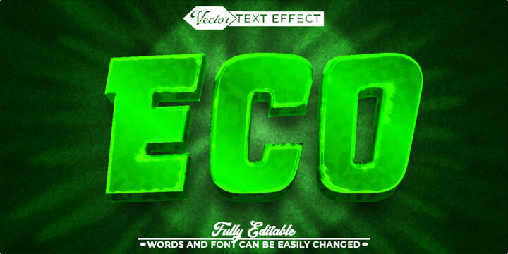  Eco Green Nature Sustainable Organic Vector Fully Editable Smart Object Text Effect