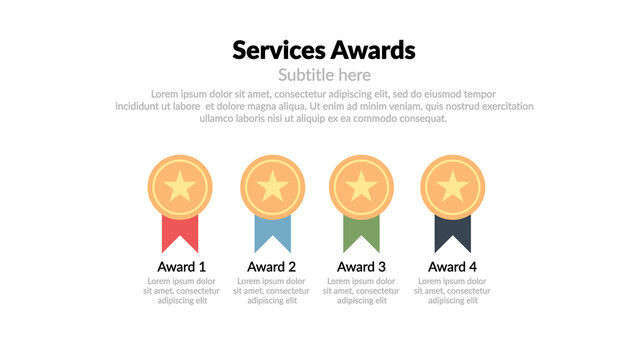 Services Awards &ndash; Business Services Presentation, Company Offerings and Features Animation, Modern Corporate Infographic for Marketing and Promotion