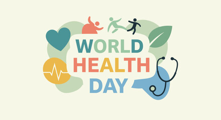 Fototapeta premium World Health Day awareness campaign logo.