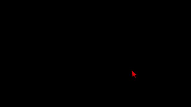 Computer mouse pointer arrow movement and interacting on screen. Alpha channel BLACK background