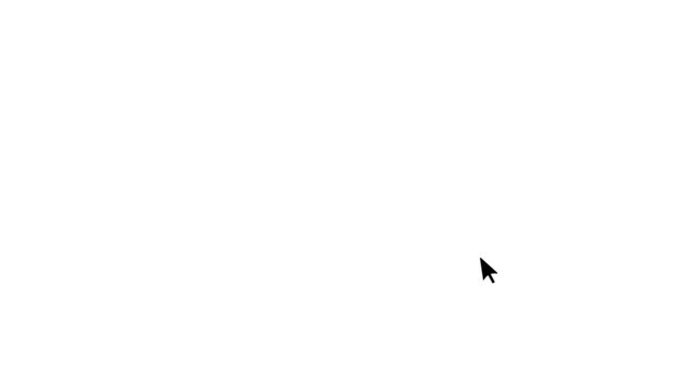 Computer mouse pointer arrow movement and interacting on screen. Alpha channel WAITH  background