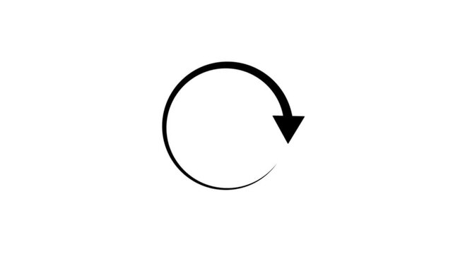 Rotating arrows graphic animation. Alpha channel. Transparent background motion design. 4K resolution