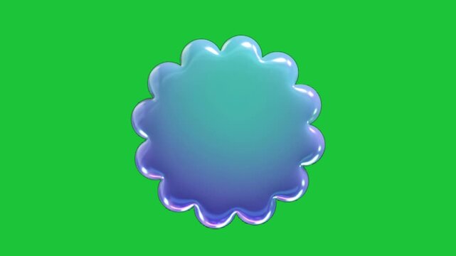 abstract glossy liquid blob shape animation on green background smooth organic morphing fluid design loop