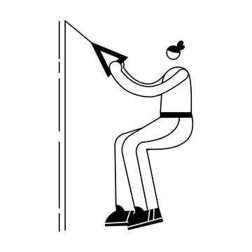 A sketchy style illustration depicting a character doing trx workout