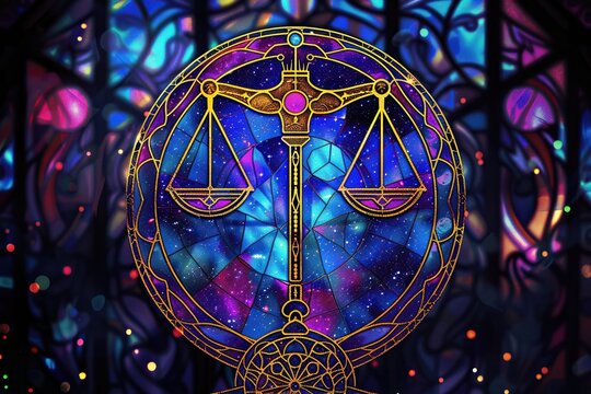 Abstract composition with concept of Libra zodiac sign symbol