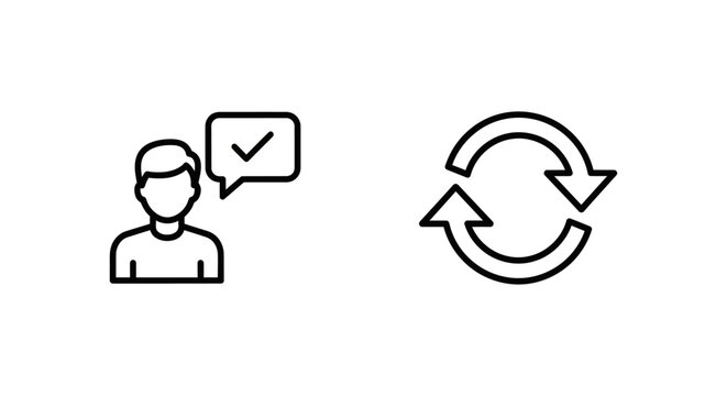 User feedback and feedback icons with feedback customer satisfaction response communication dialogue conversation suggestion improvement continuous development strategy interaction