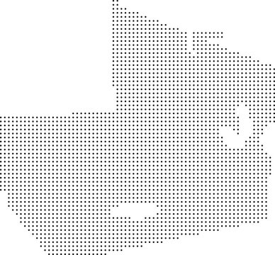 Zambia map dotted vector black white isolated on white