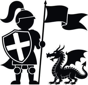 St George day silhouette vector