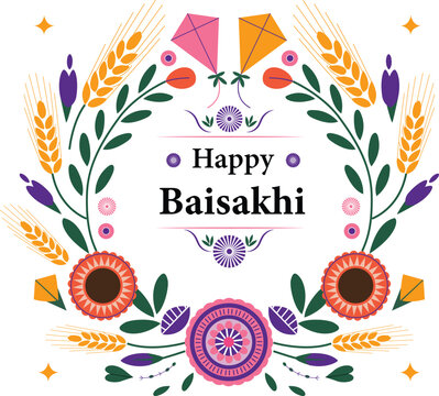 Happy baisakhi vector design