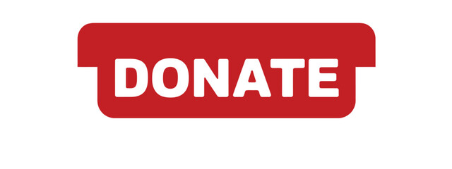 Fototapeta premium A bright red rectangular button displaying the word donate in white