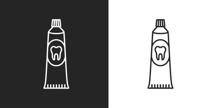 Toothpaste Tube Icon With Tooth Symbol Design