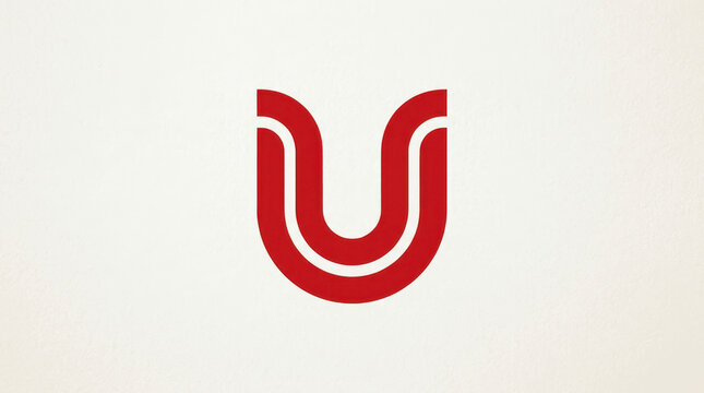 Modern 3D Red Gradient Letter U Logo