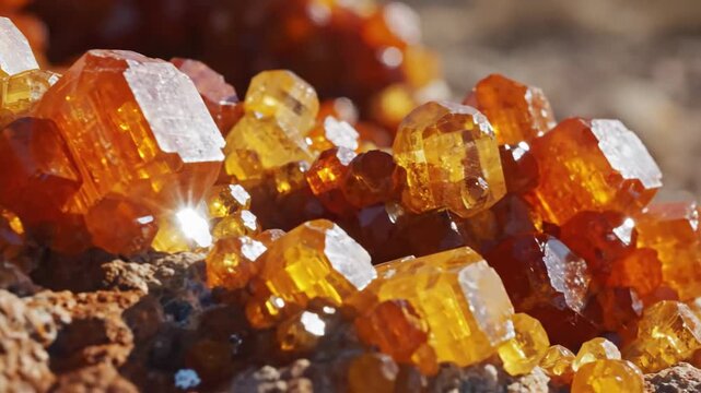 Close Up of Orange Crystal Formations